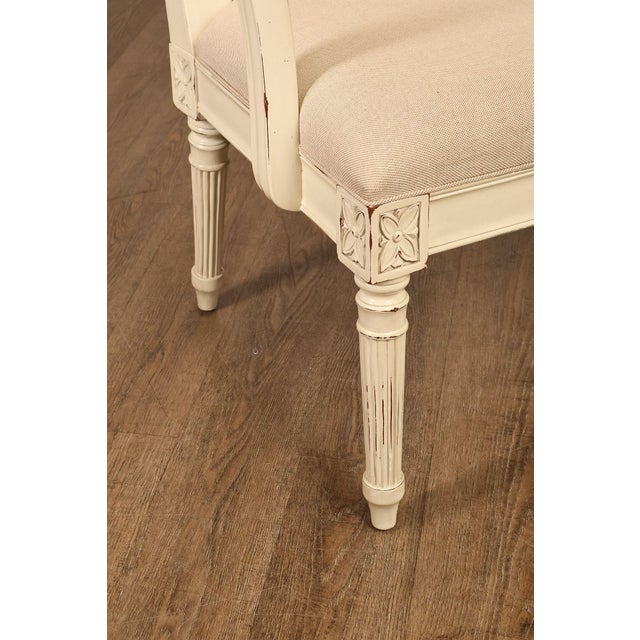 Alden Parkes Country French Louis XVI Style Caned Back Painted Settee For Sale - Image 12 of 18