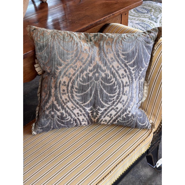 Pair of Down-Filled Silk Pillows For Sale - Image 4 of 6