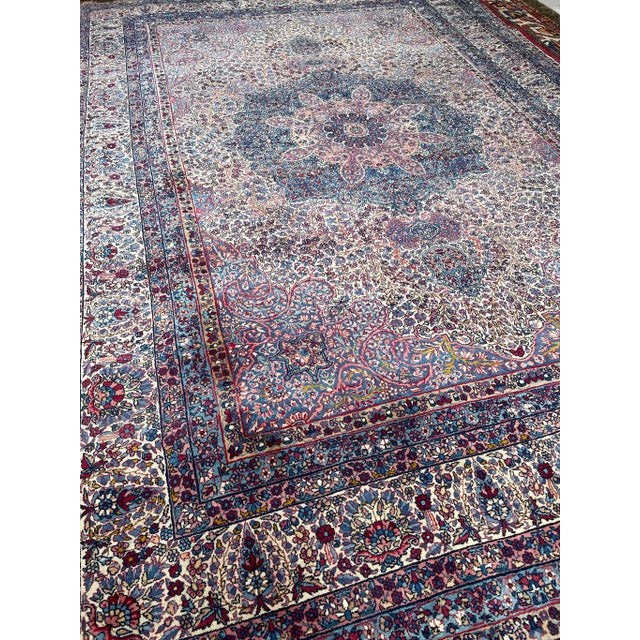 1930s Botanical Pastel Rug 8.10 x 12.8 For Sale - Image 5 of 13