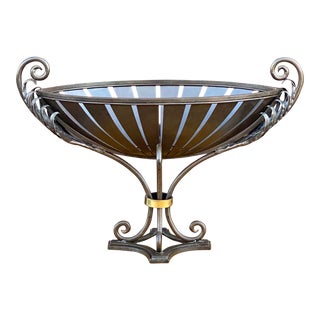 Palecek Wrought Iron Large Centerpiece Fruit Bowl For Sale