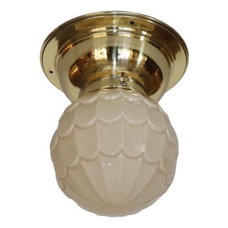 Art Nouveau Glass Ceiling Lamp, 1890s For Sale