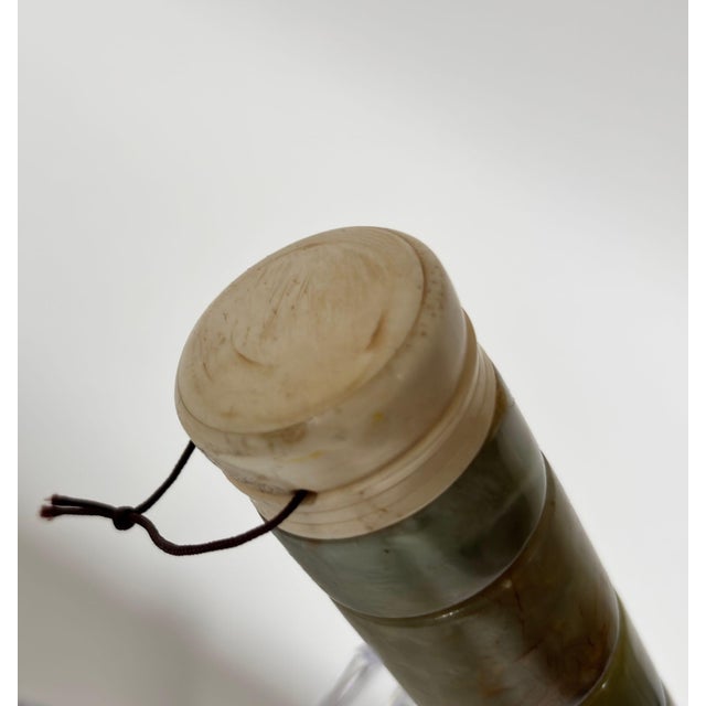 Chinese Jade Bone and Horse Hair Calligraphy Brush Hand-Carved 15 In For Sale - Image 10 of 12