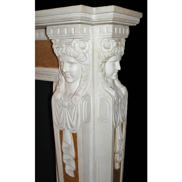 English Antique Marble Mantel English Georgian Style For Sale - Image 3 of 7
