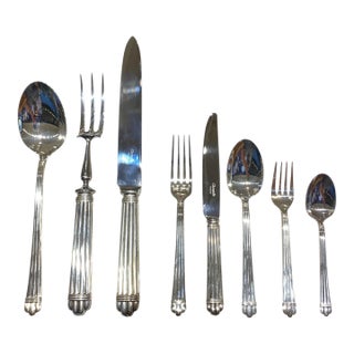 Late 20th Century Christofle Flatware Set "Aria" Silverplate - 8pcs For Sale