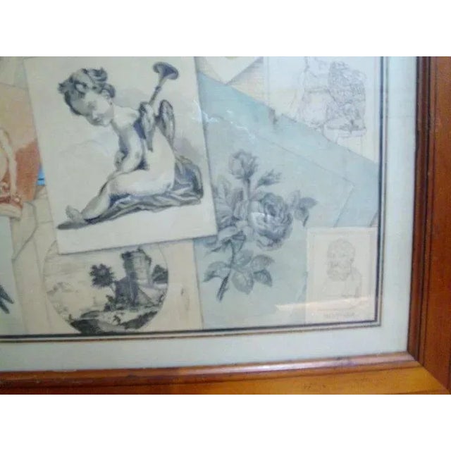 Paint Early 19th Century French Empire Tromp L'Oeil Drawing Watercolor Grand Tour For Sale - Image 7 of 10