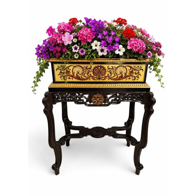 19th Century French Boulle Marquetry Jardinière in Gilt Brass, Silver and Inlays, 1880 For Sale - Image 13 of 15
