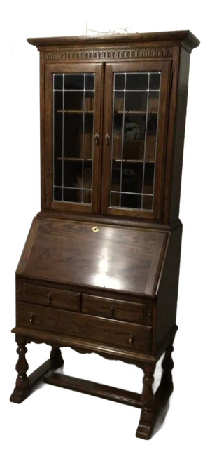 1980s Ethan Allen Royal Charter Oak Secretary Desk