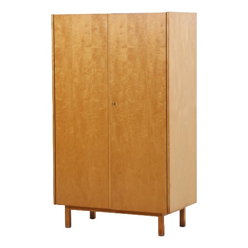 Mid-Century Wardrobe in Birch from Hellerau, GDR, 1960s For Sale