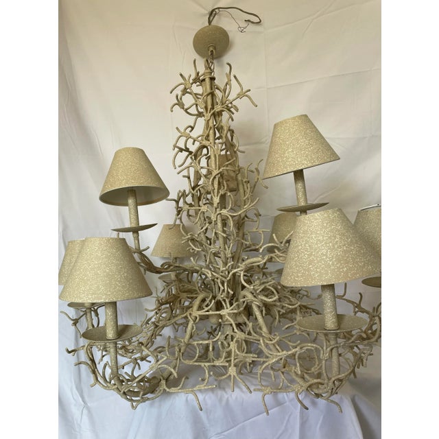 1970's Mid-Century Modern Faux Coral Reef Style Meyda Style Chandelier For Sale - Image 11 of 13