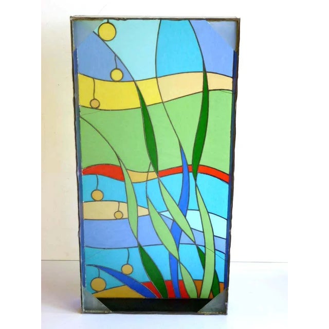 Italian Modernist Stained Glass Art, 1960s For Sale - Image 9 of 9