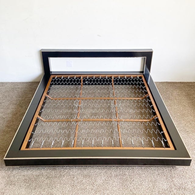 Black and Gold King Size Bed Frame by Alain Delon for Maison Jansen