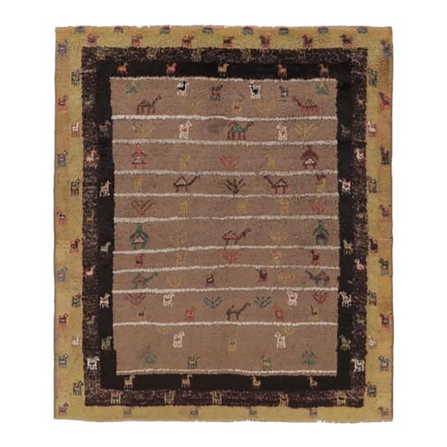 Vintage Turkish Kars Pictorial Rug With Tribal Animal Motifs - Rug & Kilim For Sale