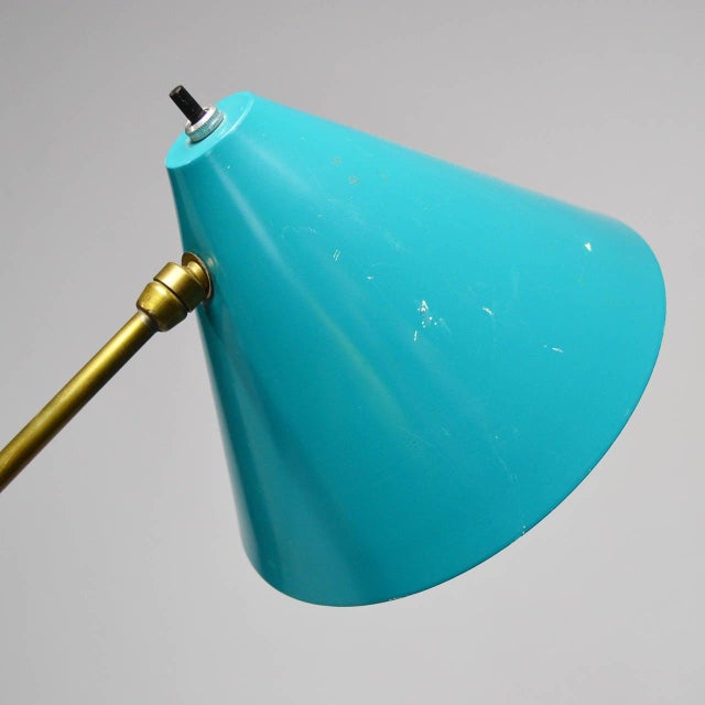 Metal 1950s Italian Three-Arm Floor Lamp For Sale - Image 7 of 10