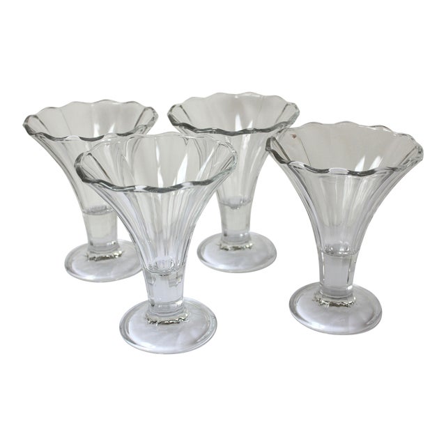 1960s Vintage Covetro Italy Sundae Glasses Italian Parfait Dessert Dishes- Set of 4 For Sale