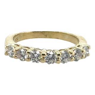 Late 20th Century 18k Diamond Band, Size 4.75 For Sale