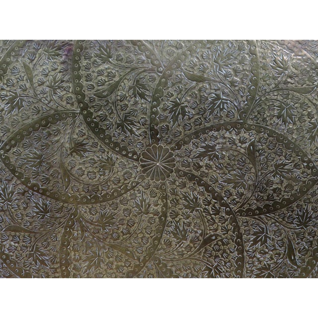 Orient Arabic Engraved Table Tray in Brass, 1950s For Sale - Image 13 of 14