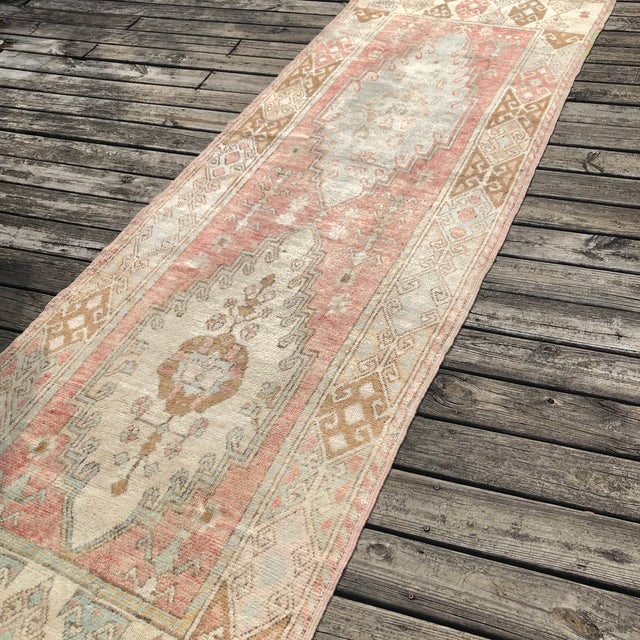 Turkish Hand-Knotted Turkish Runner Rug | 4x11 For Sale - Image 3 of 7