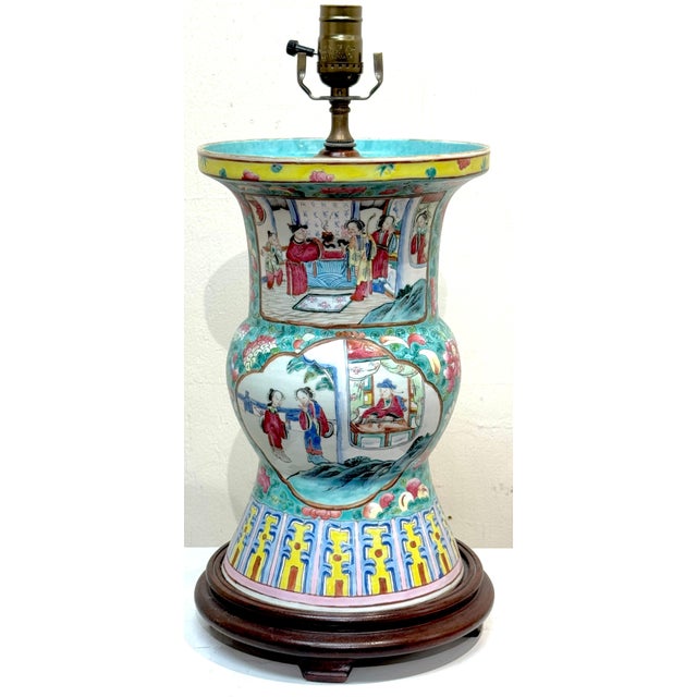 Early 19th Century Chinese Export Famille Rose (Fencai) Gu-Form, Now as a Lamp For Sale - Image 18 of 18