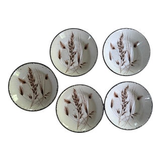 1970s Set of Five (5) Midwinter Stonehenge Wild Oats Bowls, Made in England, Wedgwood Group Stoneware For Sale