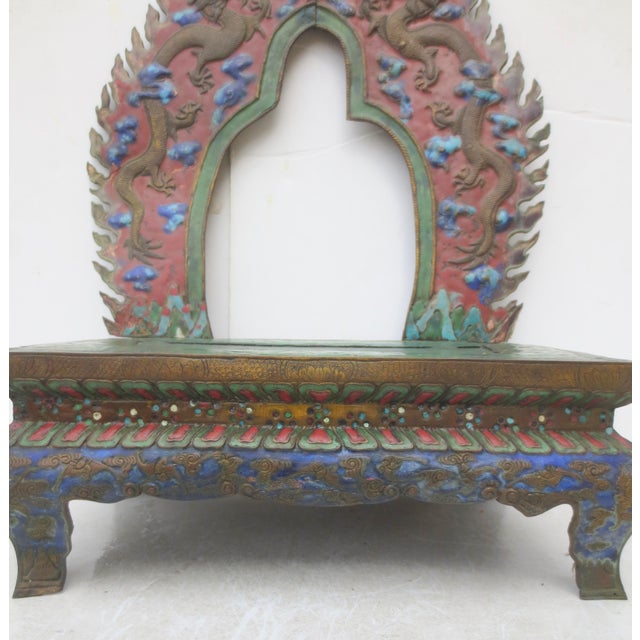 Buddhist Enamel Image Stand Circa 19/20th For Sale - Image 4 of 14