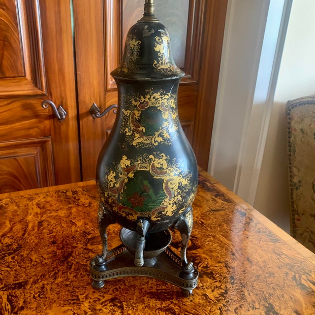 Antique Painted and Gilded Samovar Lamp For Sale - Image 11 of 18
