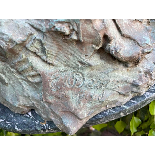 At the Water’s Edge (1914) by Edward Berge – Antique Bronze Sculpture (Roman Bronze Works) Fountain For Sale - Image 10 of 15