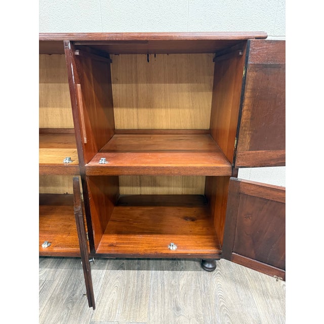 Vintage Hand Carved Solid Wood Mexican Colonial Server Credenza For Sale - Image 14 of 18