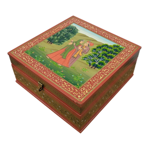 Vintage Box / Jewelry Box Hand Painted Wooden Box Beautiful Decorative Art Work