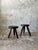 Low Small Hollow Upcycled Teak Tripod Stool For Sale - Image 9 of 12