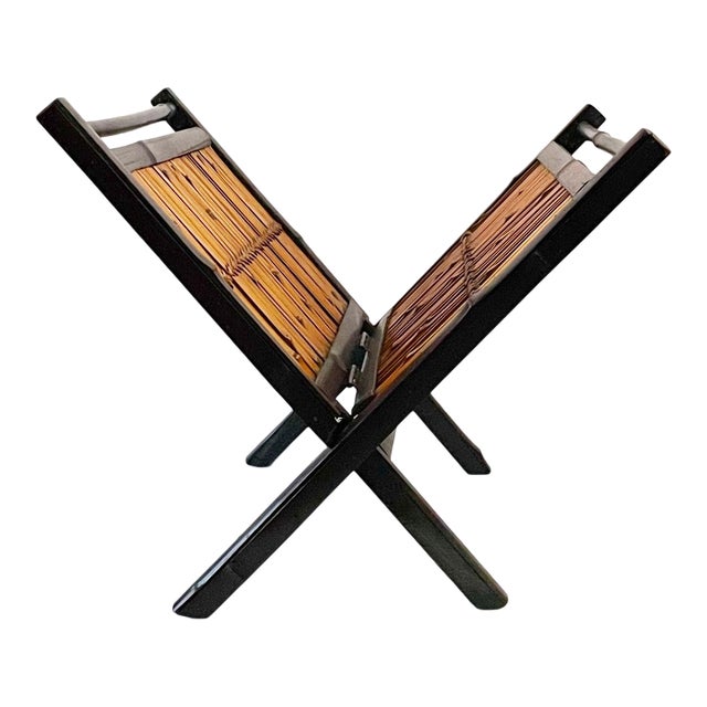 Vintage Bamboo Magazine Rack For Sale