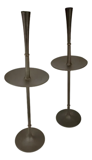 Mid-Century Cast Iron Candleholders by Jens Quistgaard for Dansk Design, 1960, Set of 2
