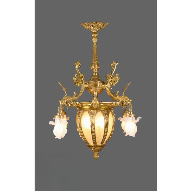 Custom French Louis XVI Gold Bronze Crystal Chandelier - 1 Pc For Sale - Image 10 of 10