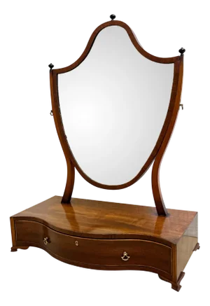 Large Georgian Mahogany Serpentine Dressing Table Mirror, 1770s