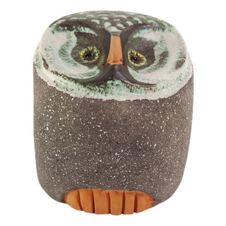Large Mid-Century Modern Owl Figurine by Thomas Hellström for Nittsjö, Sweden, 1960s For Sale