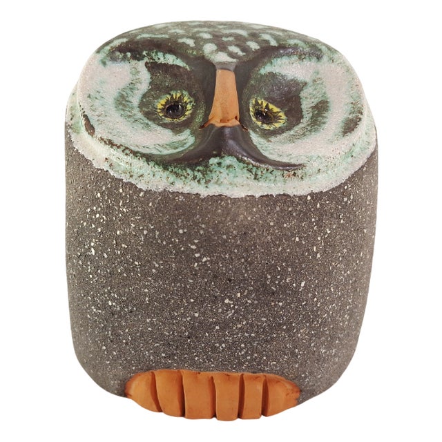 Large Mid-Century Modern Owl Figurine by Thomas Hellström for Nittsjö, Sweden, 1960s For Sale