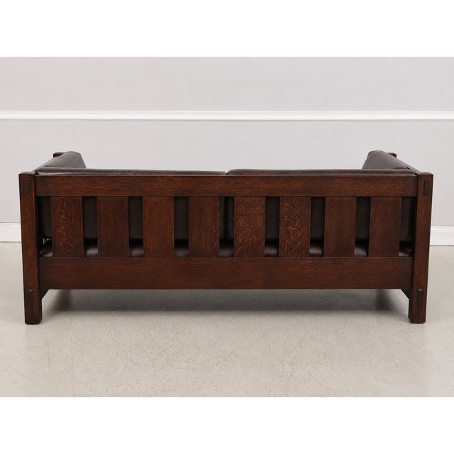 Stickley Mission Oak Settee Sofa For Sale In Philadelphia - Image 6 of 18