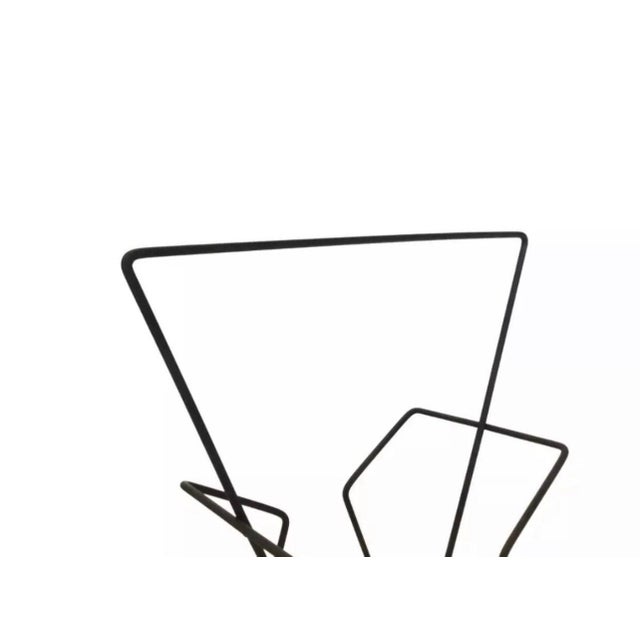 1950s Mid Century Modern 1950s Kitsch Magazine Rack Holder Wrought Iron Vintage Richard Galef Restored For Sale - Image 5 of 8