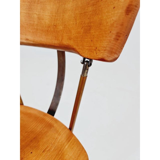 Brown Bauhaus Swivel Office Chair in Wood from Stoll Giroflex ,1950s For Sale - Image 8 of 11