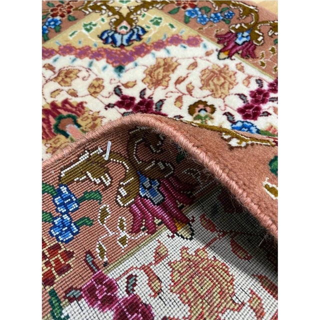 Traditional 1990s Old Persian Tabriz Masterpiece Rug 2x2 For Sale - Image 3 of 10