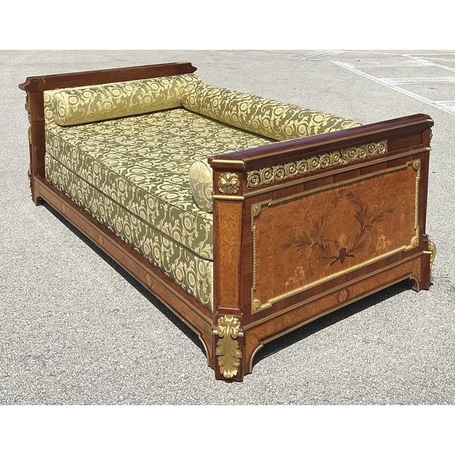 Vintage 19th Century French Louis XVI Marquetry Twin Daybed For Sale In West Palm - Image 6 of 12