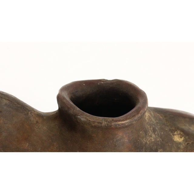 Huge 19th C. Spanish Colonial Cusco Pottery Bull Shaped Terracotta Chicha Vessel For Sale - Image 12 of 18