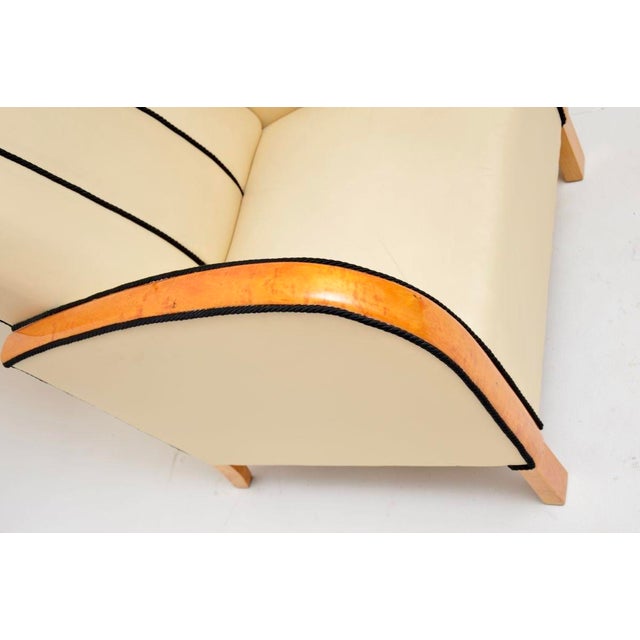 Art Deco Swedish Leather and Satin Birch Armchairs, 1930s, Set of 2 For Sale - Image 10 of 13