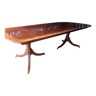 Baker Furniture Double Pedestal Table For Sale