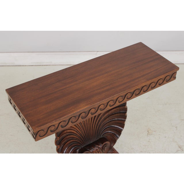 1940s Edward Wormley for Dunbar Mahogany Shell Carved Table For Sale - Image 5 of 14