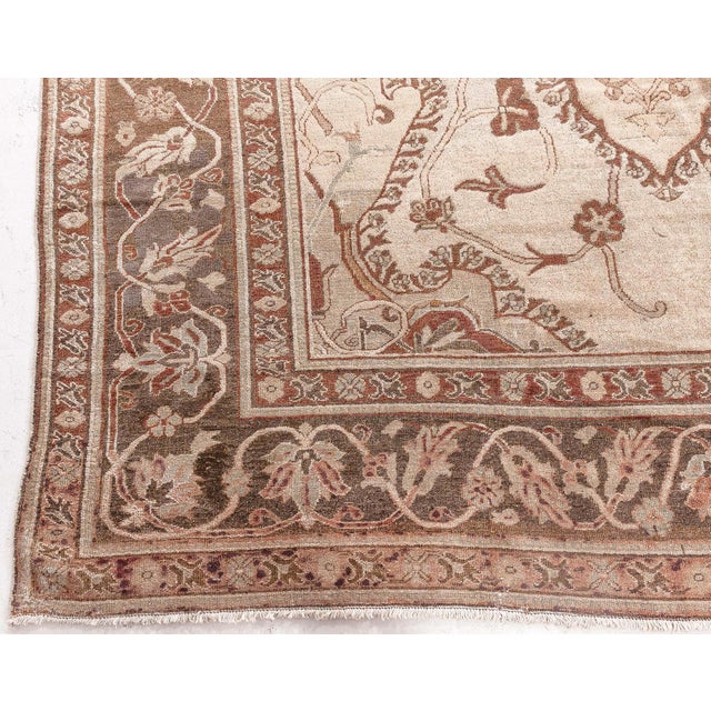 Authentic Antique Indian Amritsar Handmade Wool Rug For Sale - Image 9 of 10