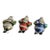1990s Seasons of Cannon Falls Glass Waving Santa Ornaments - Set of 3 For Sale