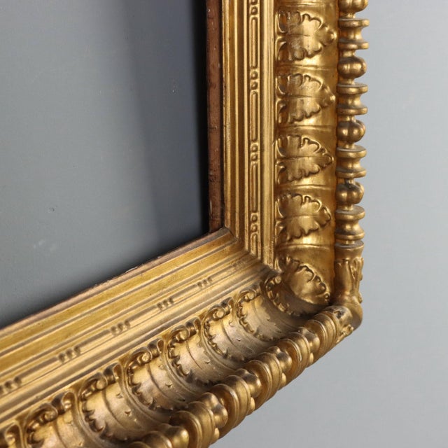 Wood Gilded and Carved Wooden Frame For Sale - Image 7 of 10