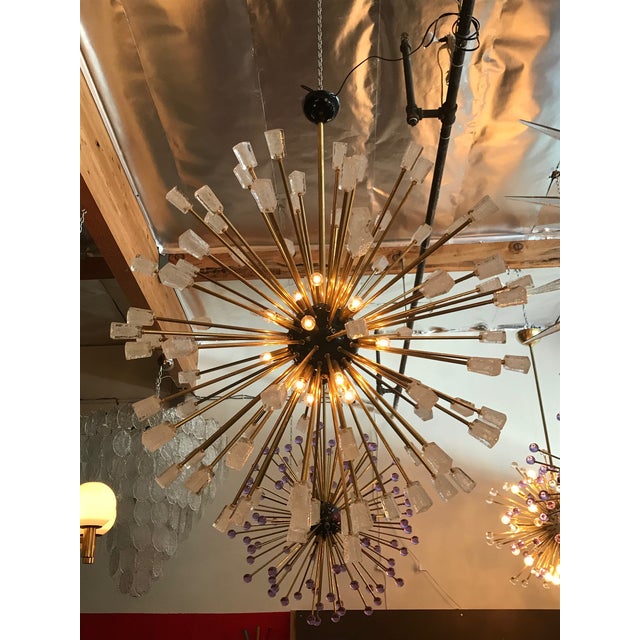 Glass 21st Century Murano Ice Cubes Glass Sputnik Chandelier by Fabio LTD For Sale - Image 7 of 9