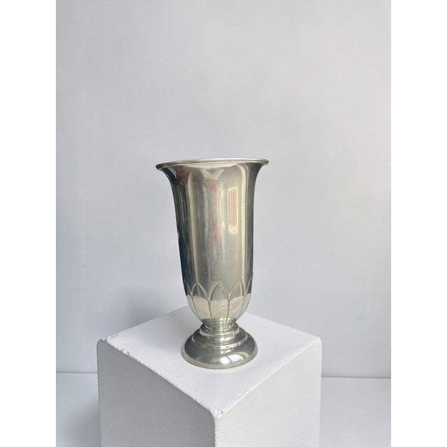 1920s Swedish Art Deco Pewter Vase by C.G. Hallberg, 1929 For Sale - Image 5 of 11