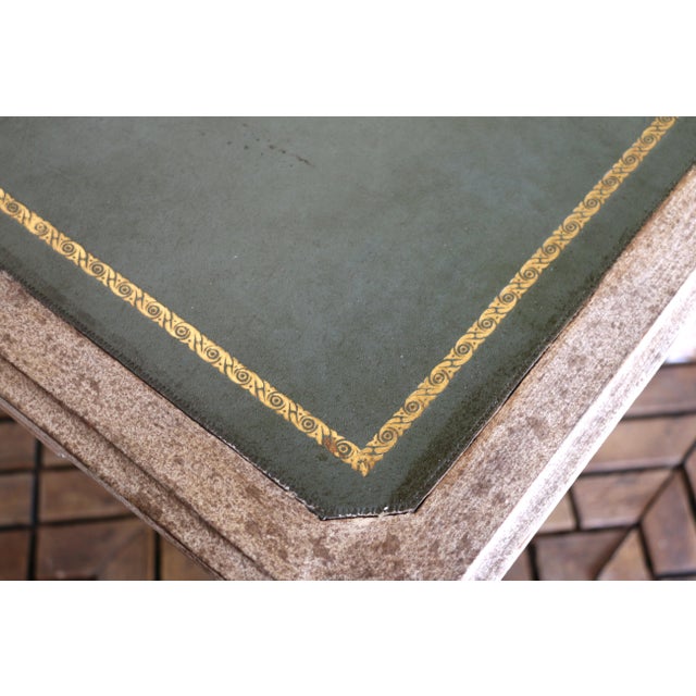 Green 1930s Italian Neoclassical Leather-Top Game Table / Center Table For Sale - Image 8 of 18
